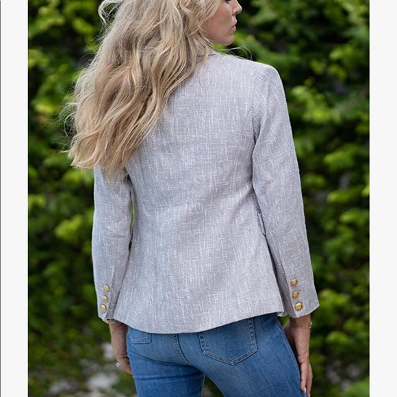 NWT Beige Military Tweed Blazer - Picture 2 of 4